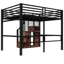 Bed Frame For Children Black 140x200 With Ladder - Black - View 5