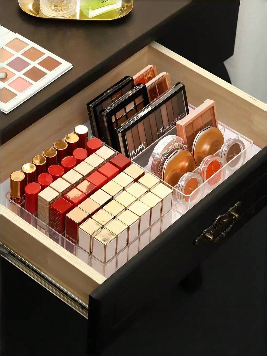 1/2pcs Multi-Functional Eyeshadow Palette Storage Box, Suitable For Storing And Organizing Lipstick, Perfume, Eyeshadow Palettes And Various Cosmetics, Perfect For Use On Vanity, Bedroom, Office Or Bathroom Drawer, Also An Excellent Gift For Family, Friends, Classmates And Women,Bedroom Room Decor,Back To School - Multicolor - View 1