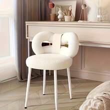 Vanity Stool, Butterfly Back Vanity Chair, Charming Makeup Chair For Women, Modern Small Computer Chair, Soft And Breathable, Suitable For Various Home Settings - White - View 5
