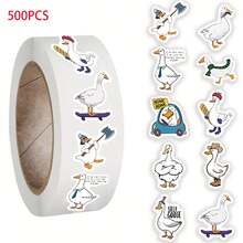 500 Sheets/Roll Fun Goose Exquisite Cartoon Roll Sticker DIY Decorative Notebook Phone Case Envelope Skateboard Sticker - Multicolor - View 7