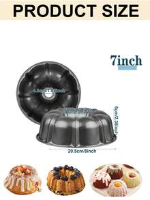 Non-Stick Wavy Cake Mold, Carbon Steel Baking Cup Mold, Suitable For Cakes, Bavarois Mousse, Brownies, Cupcakes, Pudding And Canelés, Easy Release, Reusable, Easy To Clean, Oven - Multicolor - View 12