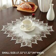 ABEST6522 Home&Living store 1件 100%聚酯纖維蕾絲桌旗，鄉村風梳妝台桌巾，適用於廚房、居家、戶外野餐與婚禮裝飾，優雅桌面搭配精緻蕾絲設計，廚房桌旗鄉村風美觀蕾絲 - 彩色 - 查看 5