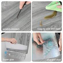Ins Style Minimalist Square Wood Grain Self-Adhesive Floor Stickers, Seamlessly Patchable For Neat High-End Texture, Matte Non-Reflective Wood Grain, Perfect For Clothing Stores, Homestays, Studios As Photo Backgrounds With Full Atmosphere, Low-Cost Way To Create Popular Original Wood Check-In Wall - 24 Pieces - View 4