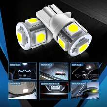 10入 194 LED燈泡 6000K 楔形 T10 LED燈泡 5SMD 5050晶片，168 T10 2825 5SMD DC 12V 替換燈泡，適用於汽車車頂燈、地圖燈、車門燈、迎賓燈、車牌燈 - A - 查看 6