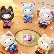Miniso Sanrio Characters Graffiti Series Vinyl Plush Blind Box-Hello Kitty, Soft Fluffy Plush Exterior Paired With Solid Vinyl Figure Body, Unique Graffiti Print Pattern,Cute Cartoon IPesktop Collectible Ornament (1 PC Random Delivery) - Multicolor - View 2