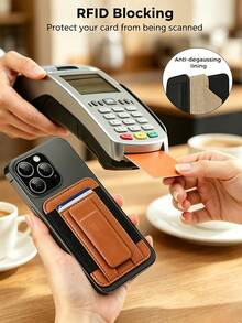 EIGIIS 1pc Magnetic Phone Wallet With Expandable Stand, Holds Up To 3 Cards, Suitable For Various Occasions, Perfect Gift For Husband, Father Or Mother - Multicolor - View 4