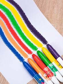 10 buah krayon ukuran besar yang lucu, 10 warna pastel minyak tidak meninggalkan noda untuk anak-anak menggambar dan mencoret-coret. - MultiWarna - View 7