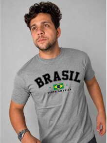 Men Plus Size T-Shirts - 灰色 - 查看 1