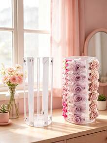 Acrylic Vertical Elastic Band Hair Accessory Display Rack, Large Capacity Hair Clips, Bows, Vanity Headwear Storage & Display Stand - White - View 3