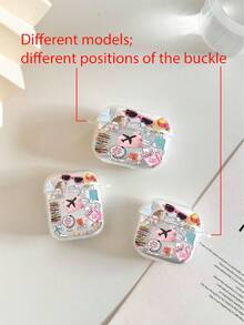Airplane Painted Transparent Pendant Fashion Bluetooth Earphone Case Compatible With S4 Protective Case Apple Wireless Bluetooth Earphone Shell Glossy Pro2 Full Coverage Pods 31/2/3 Generation Protective Case Pro Anti-Drop Soft Shell - Multicolor - View 4