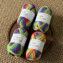 4 Sets 50g/Pc Equidistant Dyed Cotton Yarn, 100% Pure Cotton Yarn For Handmade Crochet, Rich And Vibrant Colors, Suitable For Spring/Summer Crochet, DIY Craft Material, Suitable For Beginners, Total 200g - 4-pack 3616 - View 15