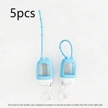 5 piezas (color aleatorio) Botellas de viaje rellenables - Incluye estuches protectores y llaveros, hechas de plástico transparente, diseño de tapa abatible, adecuadas para descarga de líquidos, lavado a mano, tónicos y cremas - A - Ver 18