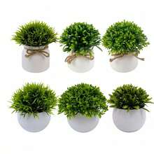 6/3/1pc Mini Realistic Artificial Potted Plants, , Suitable For Desk Decor, Wedding Favors, Bridal Shower Decor, Home Office Decor And Centerpiece - Multicolor - View 1