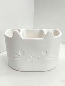 1 pieza Soporte para cepillo de dientes y pasta de dientes con diseño de gato de 3 ranuras con función de drenaje, estante multifuncional para almacenamiento de cepillo de dientes y pasta de dientes, accesorio de baño, decoración del hogar - Multicolor - Ver 12