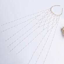 Exquisite Shiny Hollow Mesh Hair Chain Tassel Hair Accessory For Women, Versatile For Banquet And Party - Gold - View 3