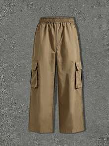 2pcs/Set Boys Simple Casual Versatile Work Pants Outfit, Suitable For Daily Wear, Autumn/Winter Long Pants - Multicolor - View 5