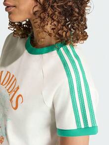 Adidas Originals Kaos Wanita RESORT S TEE W Lengan Pendek Rajut Tanpa Kerah TKX0736 - hijau kabut - View 4