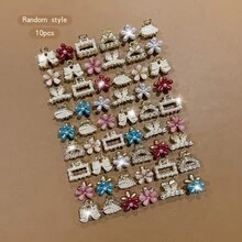 10pcs Random Style Colorful Daily Hair Claw Clips For Loose Hair Decoration - Multicolor - View 11