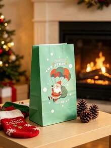 24/1pc Christmas Gift Bags, Featuring Various Cute Christmas Designs, And Including Stickers. Suitable For Christmas, Themed Party Gift Wrapping, Surprise Party Decorations, Holiday Party Favors, And Home Decor. - One Size Fits All - View 7