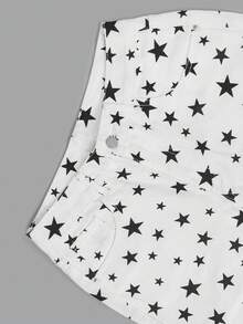 Women White Straight Jeans Star Print Loose Wide Leg Jeans Vintage Hot Girl Vacation Streetwear, Summer Fall - White - View 8