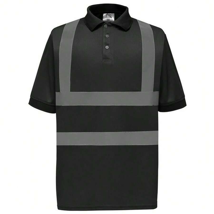 Yoko Unisex Adult Hi-Vis Short-Sleeved Polo Shirt - Black - View 1