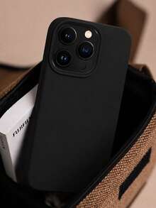 VRNOEI New Luxury Black Phone Case, Compatible With IPhone 17, 16, 15, Pro 14 Plus 13, 12, 11, 17 Pro Max Air Plus, Anti-Drop Smooth Protective Shell, Durable, Minimalist Design, Premium Material - Black - View 4