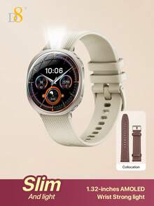 Jam Tangan Pintar Layar Lengkung D8, Bodi Ringan & Lincah Ultra Tipis dengan Desain Bola Ganda, Layar Sentuh Penuh AMOLED Anti-Silau Kecerahan Tinggi 1,32 Inci, Tahan Air IP68 untuk Berenang, Berlari, dan Olahraga, Pelacakan Kebugaran Sepanjang Hari, Kompatibel dengan Android & iOS - View 13