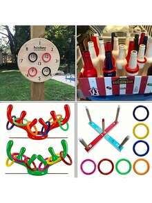 30pcs Random Color Ring Toss Props, Ring Throw Game, Outdoor Carnival Backyard Fun Game Family Gathering Party Props - Multicolor - View 2