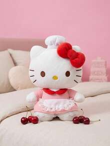 HELLO KITTY AND FRIENDS | Joivida 1pc Plush Toy With Red Bow And Lace Apron Pattern, Perfect For Living Room, Bedroom, Dressing Table, Home D R, An Ideal Gift For Holidays, Parties, Valentine's Day, Suitable For Adults, Teens, Family & Friends, Spring To Summer - White - View 1