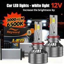 Heyword 2pcs Ultra Bright LED Headlights And Fog Lights, 6500K White Light, Aluminum Structure, Dual Copper Tube Turbo Front Lights, Suitable For Multiple Car Models, Durable And Sturdy, No Battery Required - 2pcs - View 16