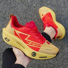 Unisex Professional Racing Carbon Plate Running Shoes With Lace-Up Secure Fit, Explosive Midsole, Powerful Propulsion, Durable Mesh Upper For Long Distance Training And Sports - Red - View 8