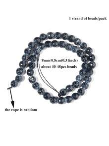 1 Strand 6/8/10mm Cracked Dream Black Fire Agates Round Beads Natural Stone Beads For Diy Bracelet Earrings Jewelry Making ﻿ - Multicolor - View 10