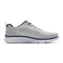 Skechers Men's LITE-WEIGHT Series Large Mesh Lace-Up Lightweight Cushioned Running Shoes - Light Grey - View 3