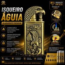 Isqueiro  AGUIA Maçarico Dupla Chama Recarregável Sem Gás - aguia/cobre1+1 - Visão 3