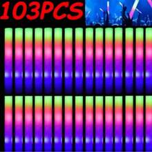 CamelParty 103PCS LED Foam Glow Sticks, Glow Sticks Bulk Party Pack With 3 Modes Colorful Flashing, Glow In The Dark Party Supplies, Light Up Foam Sticks For Wedding, Glow Party, Birthday, Raves, Concert,Halloween,Christmas - 深灰色 - 查看 1