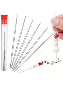 5pcs Beading Needle Set, Foldable Design, Large Eye Beading Needles Suitable For Bracelet Jewelry Craft And DIY Jewelry Making, Includes 5 Sizes, Comes With Storage Bottle, DIY Beading Accessories, Handmade Beading Tool (1/5pcs) Available - Multicolor - View 9