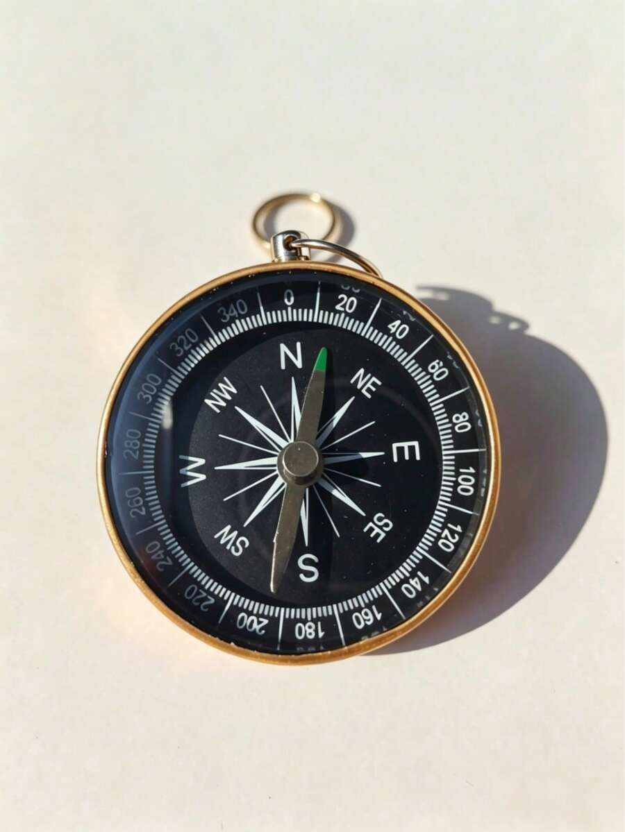 1pc Outdoor Compass, Unisex, Suitable For Camping, Hiking, Mountaineering, Fishing, Quick Direction Identification, Essential Camping Tool To Prevent Getting Lost, Mini Pocket Navigation Tool, Camping Gear - Multicolor - View 1