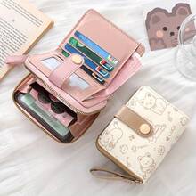 Cute Bear Print Women's Wallet, Original Minimalist Japanese Style, 70% Off, Snap Closure Short Student Coin Purse, Clutch Bag - View 2