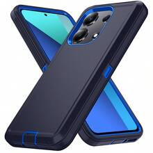 Funda de teléfono resistente de 3 en 1 de grado militar, funda protectora de Body completo resistente a golpes, antideslizante y a prueba de agua, resistente a arañazos, universal, accesorio de teléfono práctico como regalo para el Festival de Primavera y uso diario - Azul profundo - Ver 13