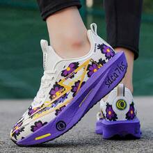 1 Pair Men's Sporty Graffiti Print Running Shoes - Violet Purple - View 8