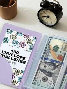 Cash Storage Notebook With 100-Bill Capacity, Featuring Banknote And Stamp Patterns, 1A6 Large Storage Space - Multicolor - View 9