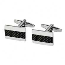 Men's Classic Cufflinks, Silver, Gold And Black Striped Round/Square/Rectangular Design, Suitable For Shirts, Suits And Other Occasions, Elegant Gift For Weddings, Grooms, Business Occasions, Father's Day, And Ideal Choice For School. - Multicolor - View 12