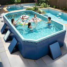 No Inflation Required Kids Swimming Pool, No Installation Bath Pool, Large Family Outdoor Swimming Pool For Home Use - A - View 2