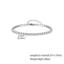 1 pieza Tobillera de acero inoxidable con cadena de circonita de moda, color dorado/plateado, longitud ajustable, accesorio de joyería, para playa de verano - 250 - Ver 9