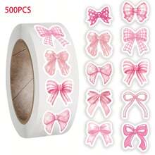 500 tờ/cuộn nhãn dán cuộn nơ hồng hoạt hình tinh xảo, sticker DIY trang trí sổ tay, ốp điện thoại, phong bì, ván trượt - Nhiều màu - Xem 2