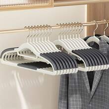 10/40pcs Heavy Duty Non-Slip Hangers (Free Hooks) - Durable, Sturdy, Space-Saving Design, Suitable For Shirts, Pants, Indoor Storage, Outdoor Drying, Clothing Display, Standard Hangers, Closet Organization - Multicolor - View 6