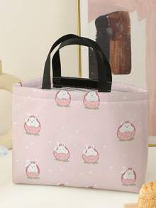 1-Pack Lunch Bag, Thermal Bag, Bento Bag, Picnic Bag And Food Storage Bag With Rabbit Print Design, Large-Capacity Aluminum Foil Insulated Lunch Tote, Portable Handheld Cold-Preserving Bento Bag - Multicolor - View 8