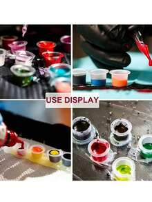 500/1000pcs S/M/L Disposable Tattoo Stickers (Without Base), Ink Cups, Plastic Pigments, Transparent Holders, Container Lids, Permanent Makeup Semi-Permanent Eyebrow Tattoo Supplies - Clear - View 3