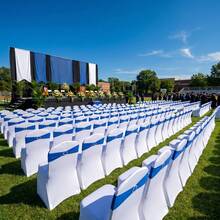 Froadp Chair Covers Universal Stretch Chair Cover White Chair Covers Ribbon Chair Covers With Bow For Parties, Weddings And Celebrations, White - White - View 9