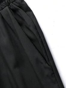 女款輕量時尚簡約休閒長褲 黑色 - 黑色 - 查看 3